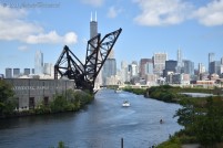 The skyline from the south, with the raised bridges of the St. Charles Air Line