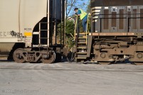 With less than a foot left to make the hook, an extra engine is added to the grain train before it continues south